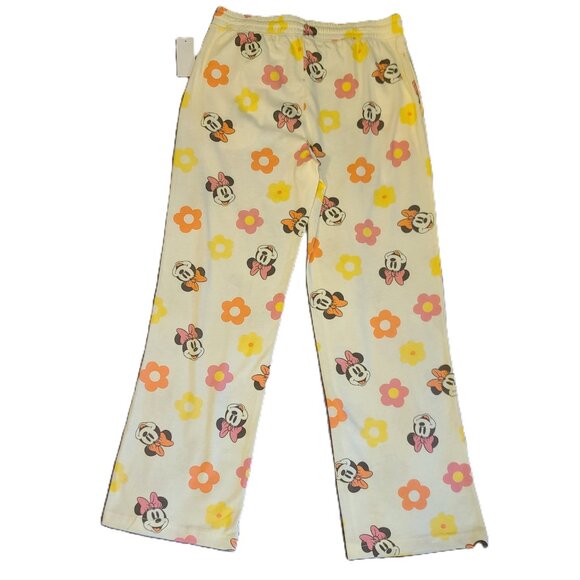 NWT Disney Minnie Mouse Drawstring 60% Cotton Cream Lounge Pants Juniors Size L - Picture 2 of 13